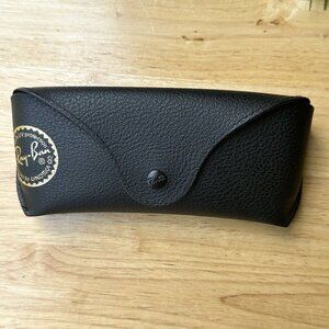 Vintage Ray-Ban Faux Leather Eyeglass Black Snap Logo Case Only Snap Closure‎